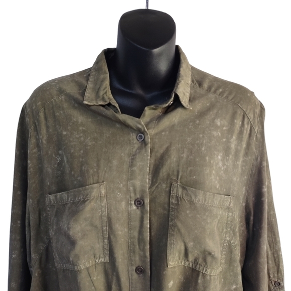 Annabelle Women's Green Tie-dye Button Down Shirt Size S NWT - Picture 3 of 10